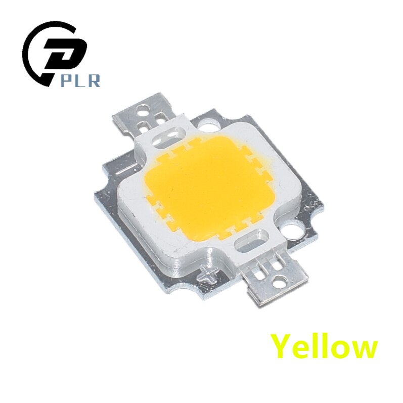 10 kpl 12v-15v 10w tehokasta integroitua led-lamppusirua smd-polttimo valonheittimen kohdevalaistukseen valkoinen/lämmin valkoinen/punainen/vihreä/sininen/keltainen: Keltainen