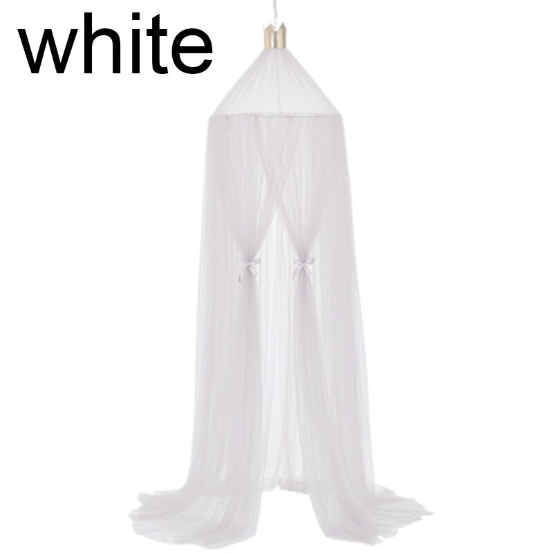 1pc Opknoping Prinses Klamboe Kroon Ronde Screen Luifel Insect Bed Voile Tuin Camping Anti-Muggen Kids room Decor: WHITE