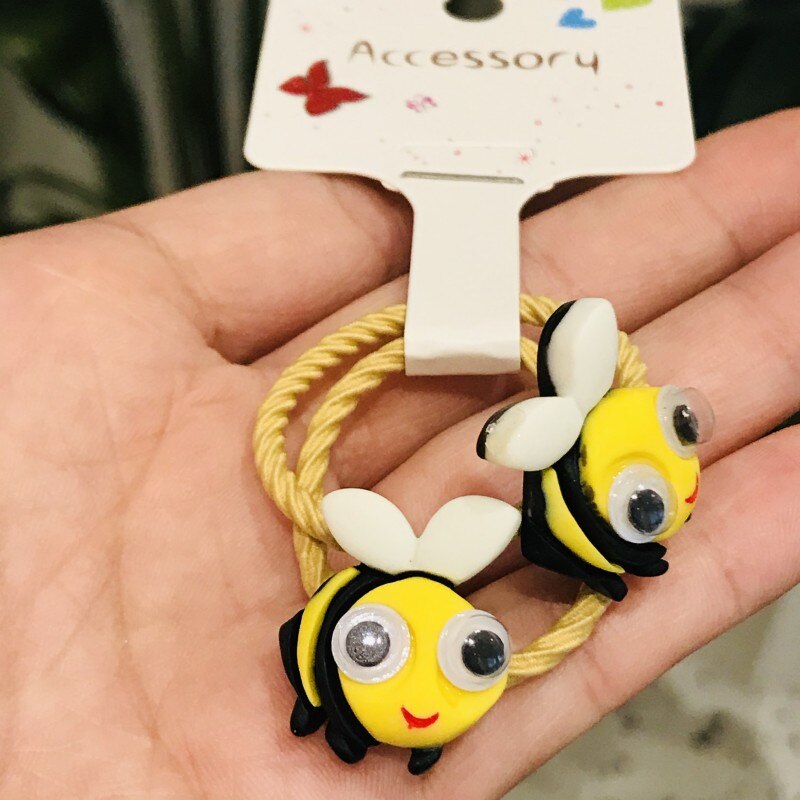 Coleteros elásticos con dibujos de animales para niña, accesorios para el cabello para niña, 2 uds.