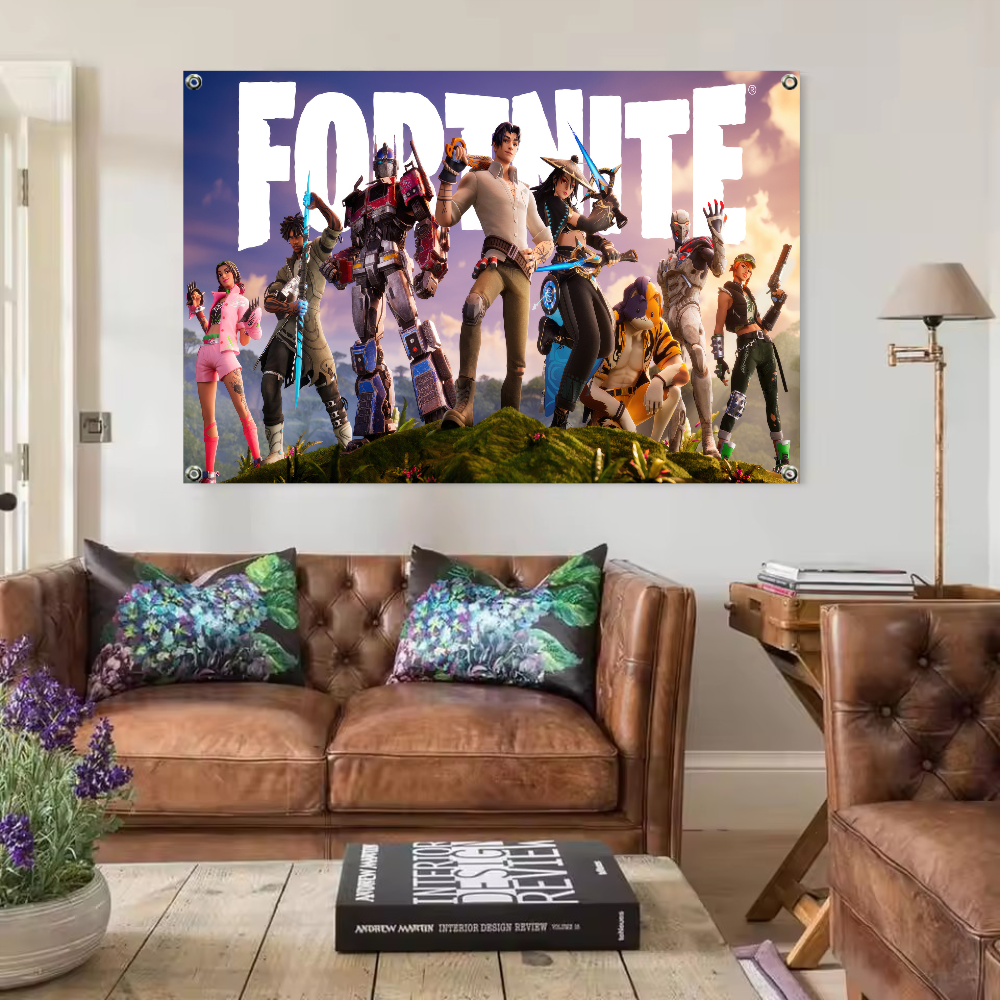 Bandera divertida F-Fortnite, banderas y pancartas decorativas para garaje, decoraciones para exteriores, decoración para habitación, taller estético, decoración de pared para coche