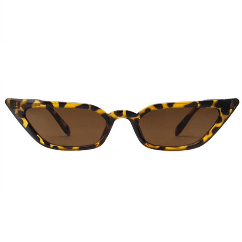 Kvinder cat eye solbriller mærke vintage luksus øjne søde søde solbriller kvinde retro rød sort brille nuancer  uv400: Leopard