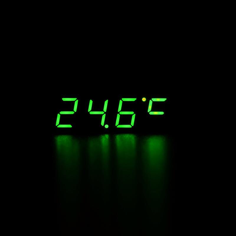 LED Temperature Clock Car Electric Clock Digital Timer Green Blue Red Light Clock Thermometer Voltmeter LED Display Digital