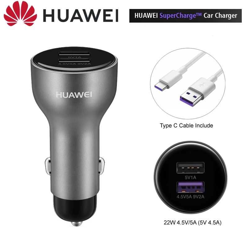 Huawei Autolader Huawei 10V 4A Max Supercharge Omvatten Type C Kabel Carcharger Voor Huawei Mate 20 Pro Honor p20