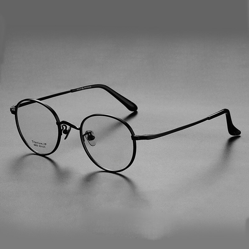 Titanium briller super lette runde brillerammer nærsynethed hyperopi receptpligtige briller høje briller: C04
