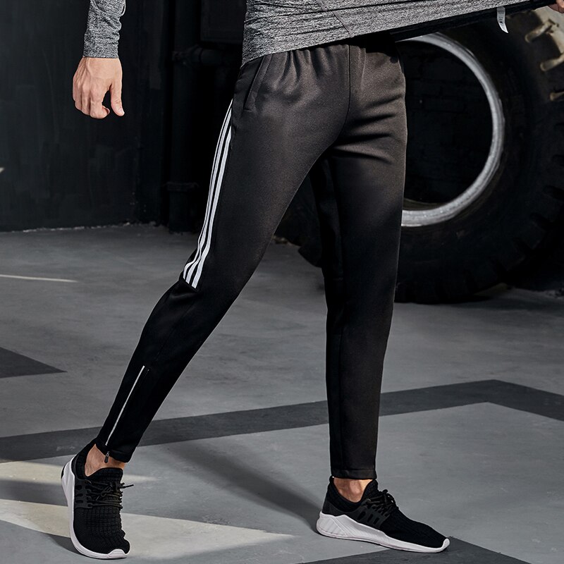 Vansydical Jogging Broek Mannen Gestreepte Zwarte Broek Met Rits Voor Fitness Gym Running Sport Lange Broek Winter Broek Mannen Casual