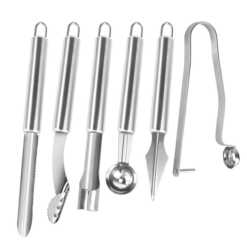 6 Pcs Jalapeno Pepper Corer Tools,Stainless Steel Fruit and Vegetable Corer,Cherry Pitter Zucchini Corer: Default Title