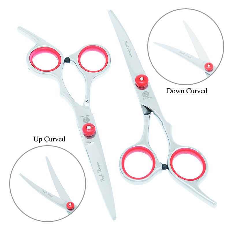 Purple Dragon 6.0" Dog Grooming Scissors Stainless Steel Pets Straight Curved Scissors Thinning Shears Dogs Hair Clippers B0001B