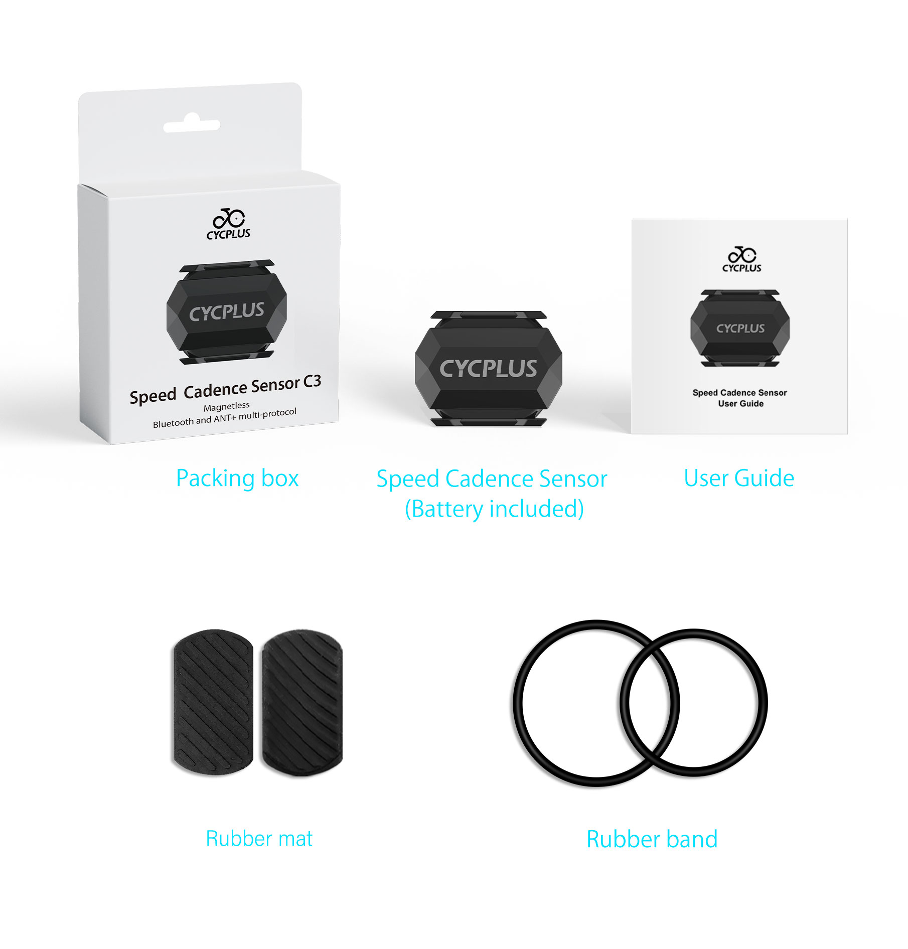 Cycplus cadência velocidade sensor duplo acessórios da bicicleta ip67 à prova dip67 água ciclismo velocímetro do computador: Branco