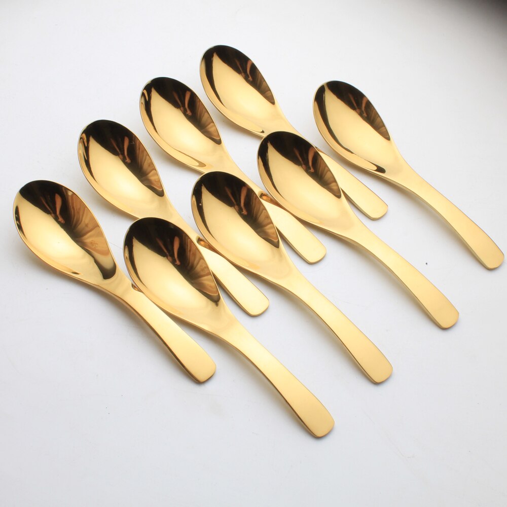 Soup Spoon, 5.75-Inch Rose Gold Stainless steel Mixing Stirring Metal Big Feeding Dessert Chinese Asian Kitchen Finishing Soup