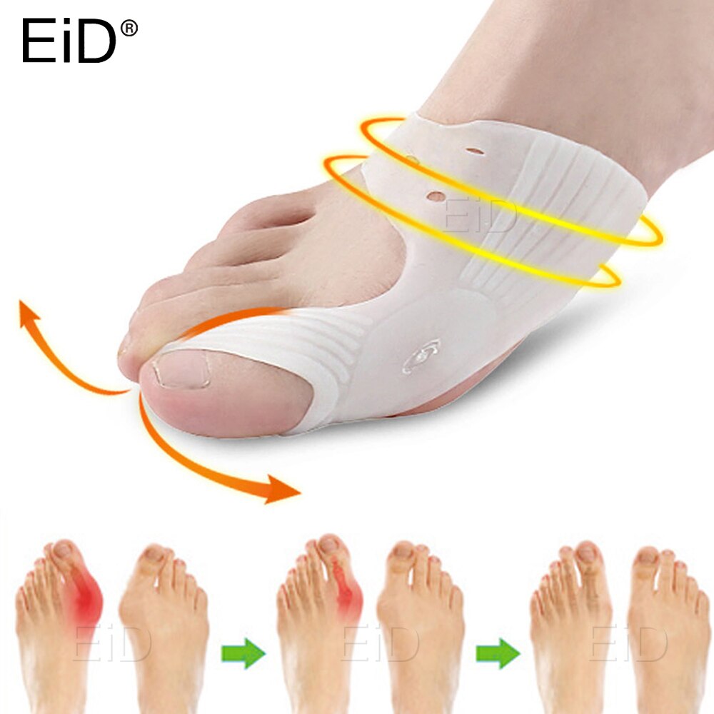 Eid hallux valgus ortose silikone tåseparator knystpuder korrektionsspreder fodbeskytter finger smertelindrende indlæg