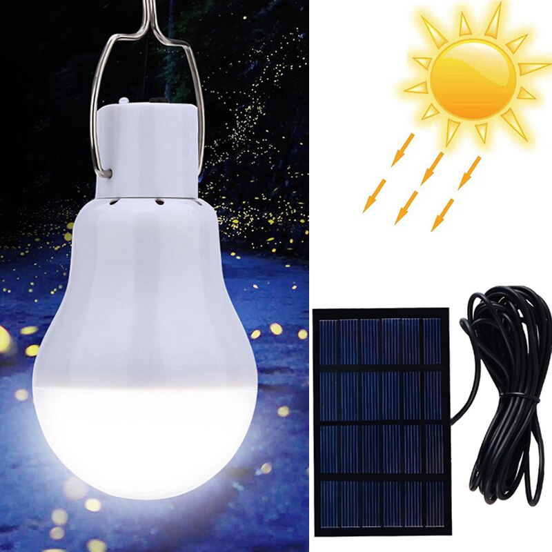 Portable Solar Led Light Bulb Rechargeable Solar Lamp Tent Light Flashlight For Hiking Fishing Outdoor Camping Home Emergency