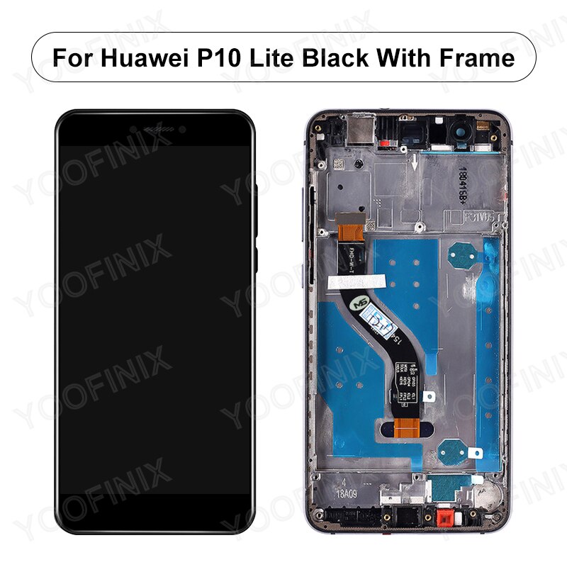 Voor Huawei P10 Lite Lcd WAS-LX1 WAS-LX2 WAS-LX3 WAS-LX1A Touch Screen Digitizer Vervanging Deel Voor Huawei P10 Lite Display: Black with Frame