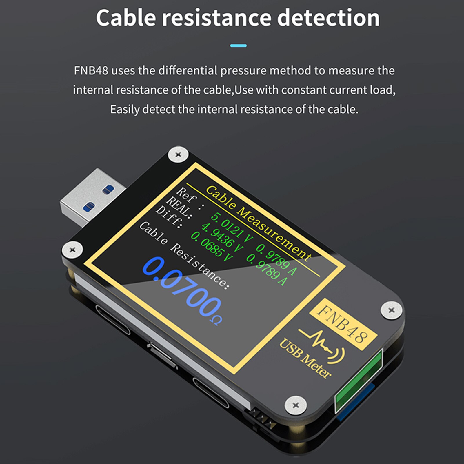 FNIRSI-FNB48 1.77 Inch High Definition Voltmeter Ampèremeter Multifunctionele Mobiele Telefoon Opladen Huidige Capaciteit Tester