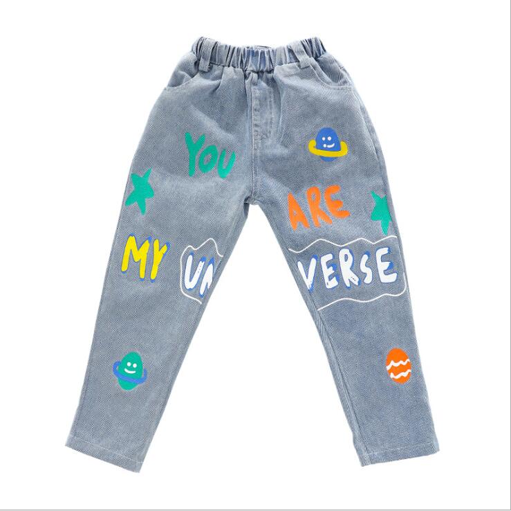 Barn hip hop dans kläder festival outfits lös t-shirt toppar jeans byxor pojke flickor jazz dans kostym kläder street wear: Blå / 170