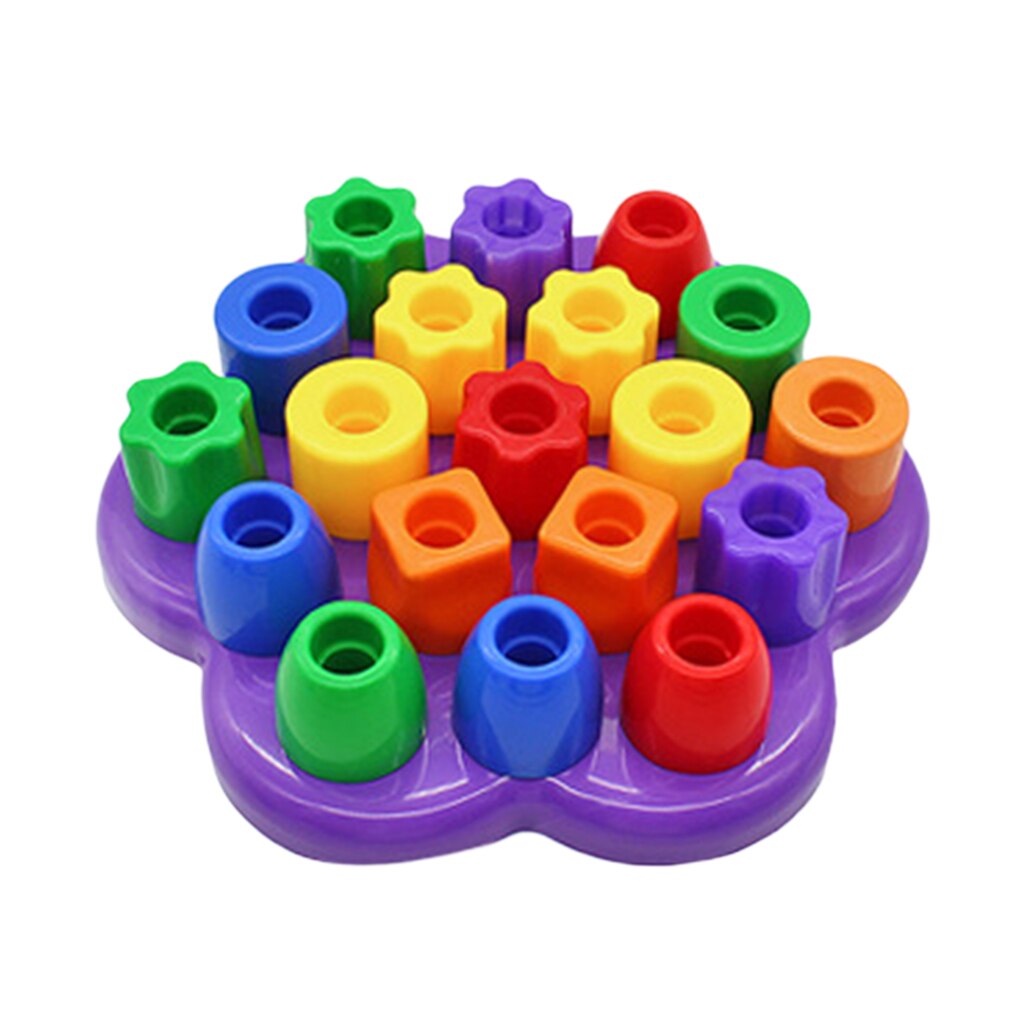 20 Pcs Stapelen Blokken Geometrisch Vormige Kids Educatieve Puzzel Speelgoed