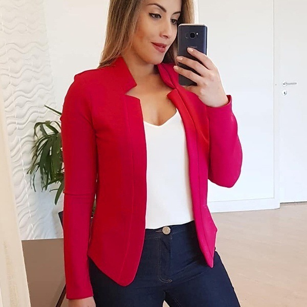 Anpassbare kurze Damenjacke, Anzugjacken, WWT 001899