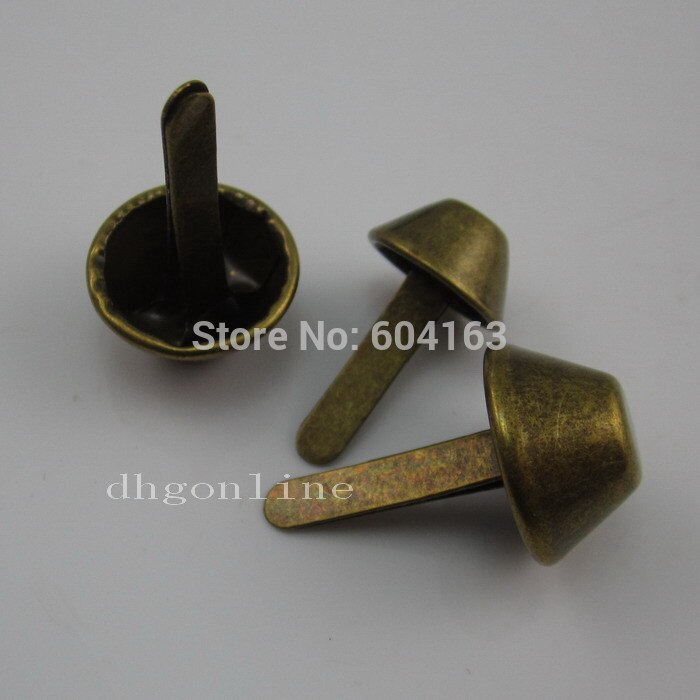100 STKS 10mm 3/8 "Portemonnee Handtas Voeten NAILHEADS Stud Spike Nickle Brons Goud Zwart