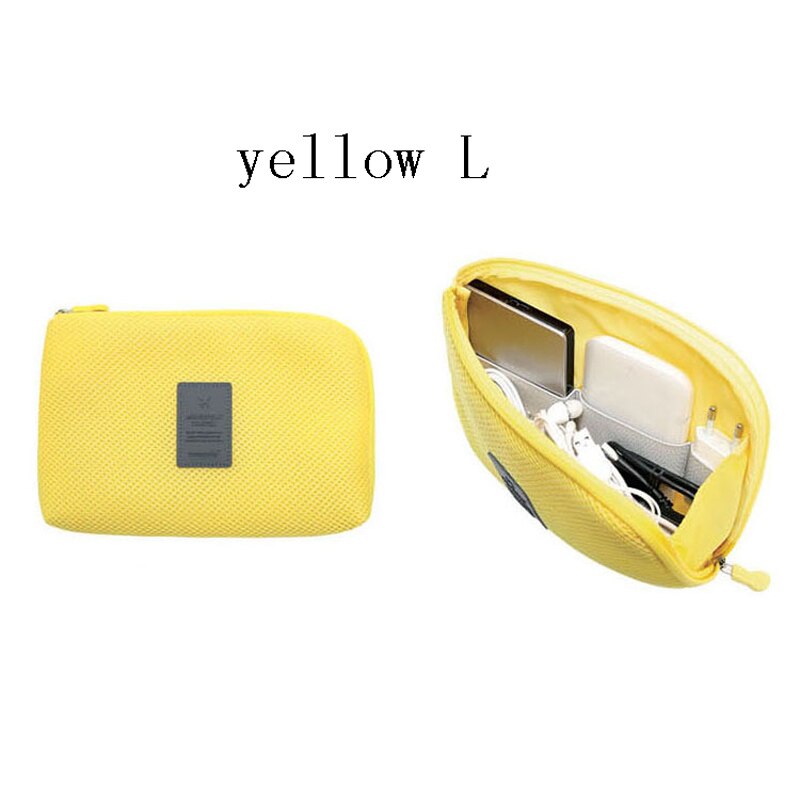 Ragxfxtl bolsa organizadora para viagem, alta qualidade, carregadores de eletrônicos portáteis, acessórios de viagem, estojo h21: yellow L