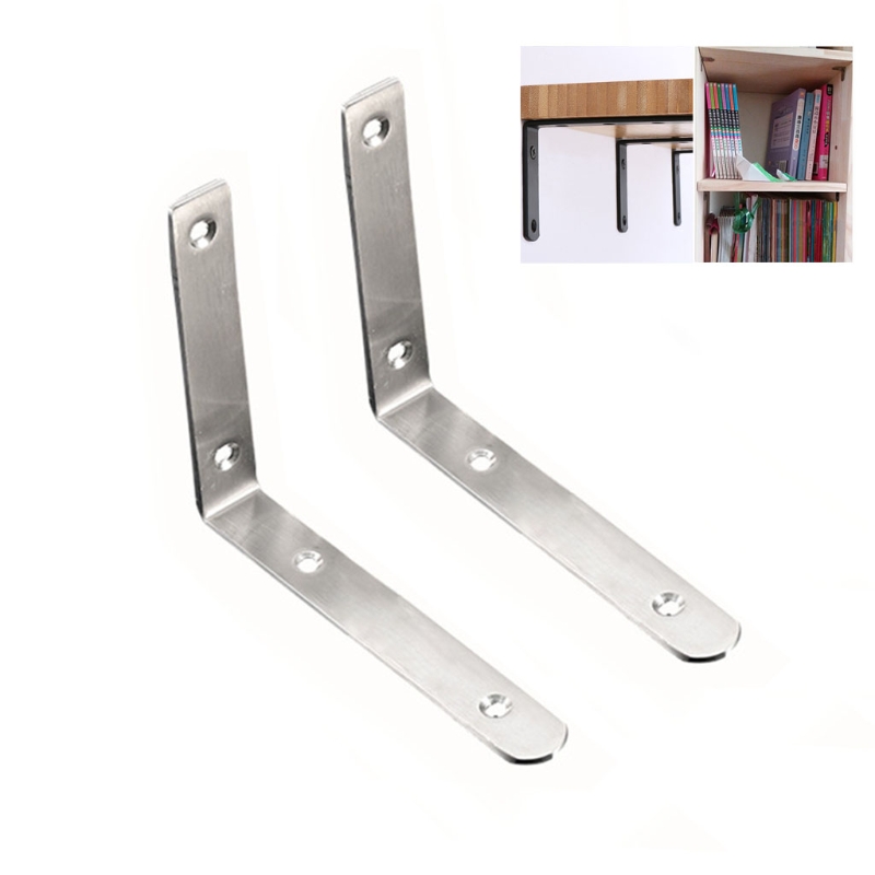 2 Pcs Thick L Shelf Bracket Metal Shelf Brackets Thickness 4mm Industrial Shelf Bracket Wall Hanging Shelf Bracket: S-1