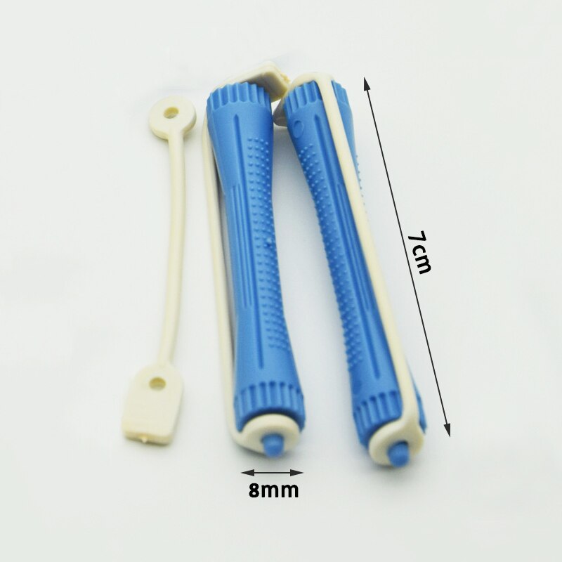 12pcs Diameter 8mm Hair Perm Rods With Rubber Band Hair Curlers Rollers Plastics Hollow Core Flexi Rod Hairdressing Tools UN517
