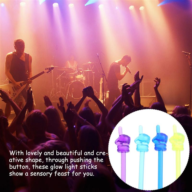 Palo luminoso con forma de señal de mano, juguete para de baile, Color aleatorio, No1, 4 piezas