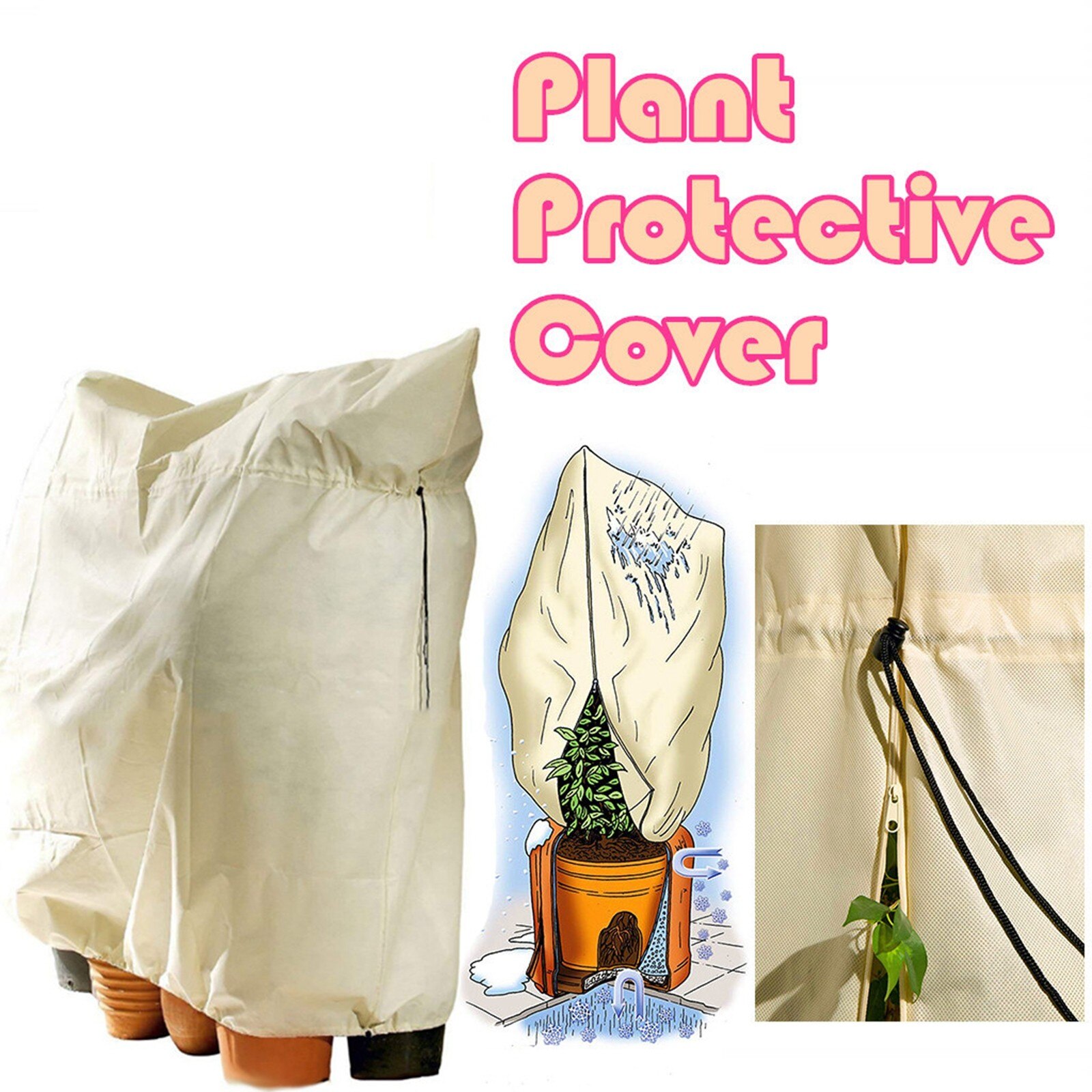 Warm Cover Tree Shrub Plant Protecting Bag Frost Protection Yard Garden Winter Plant Covers For Home Decor Parties Centerpiece: Gold