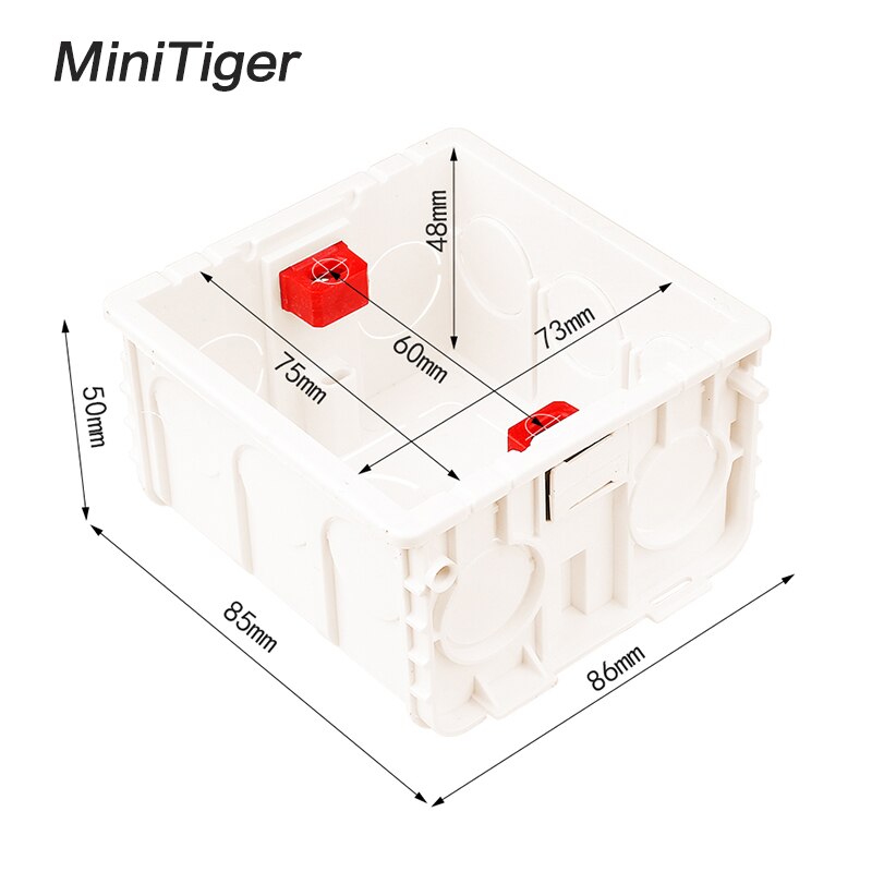 Minitiger-caja de montaje para Interruptor táctil de pared, Cassette de enchufe USB, Universal, color blanco, 86x86mm