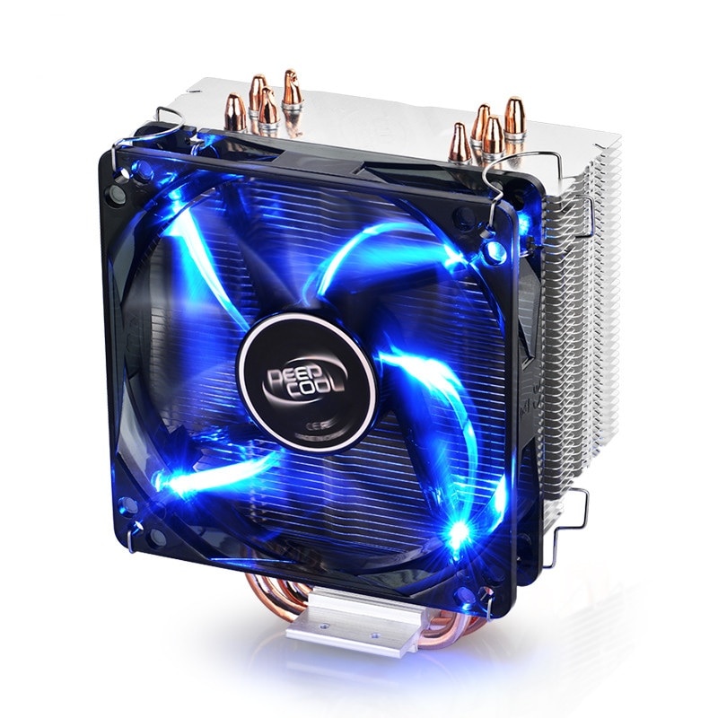 Deep cool GAMMAXX 400 refroidisseur De processeur 4 caloducs ventilateur PWM Intel LGA1151 AMD AM4 12cm bleu LED dissipateur thermique Gaming ordinateur De bureau de-vibration