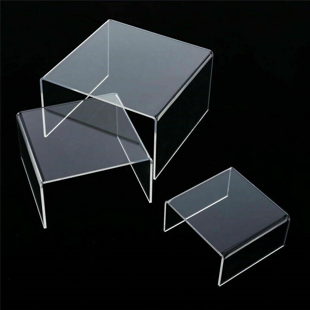 3 Pcs Transparent Acrylic Display Stand Rack Jewelry Display Shelf Holder