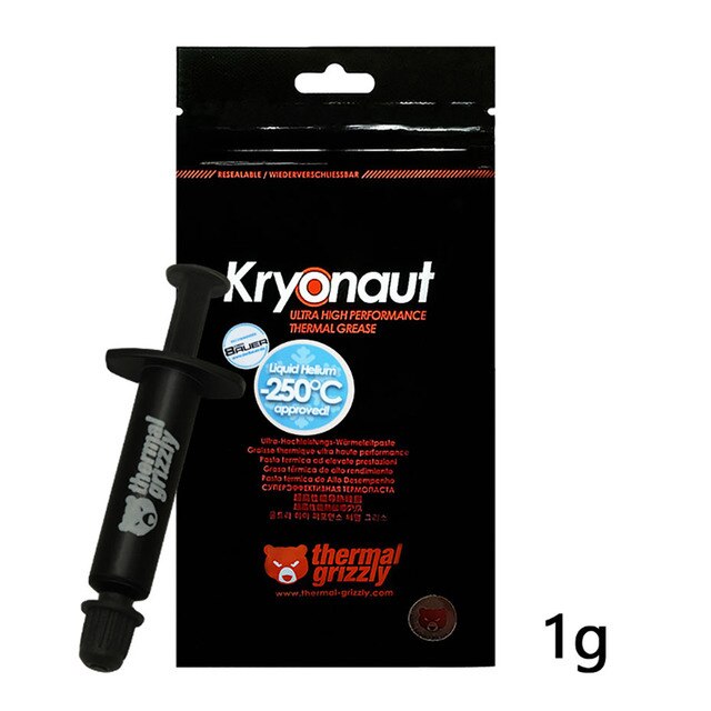 Thermal Grizzly Kryonaut 12.5W/mk CPU/GPU computer cooler AMD Intel processor silicone grease thermal paste 1g/5.5g/11g: 1g