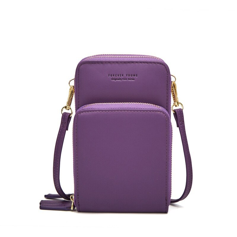 Korean Version Big Capacity Multifunction Sutdent Shoulder Bag Street Solid Color Portable Tote Handbag Crossbody Bag: Purple 