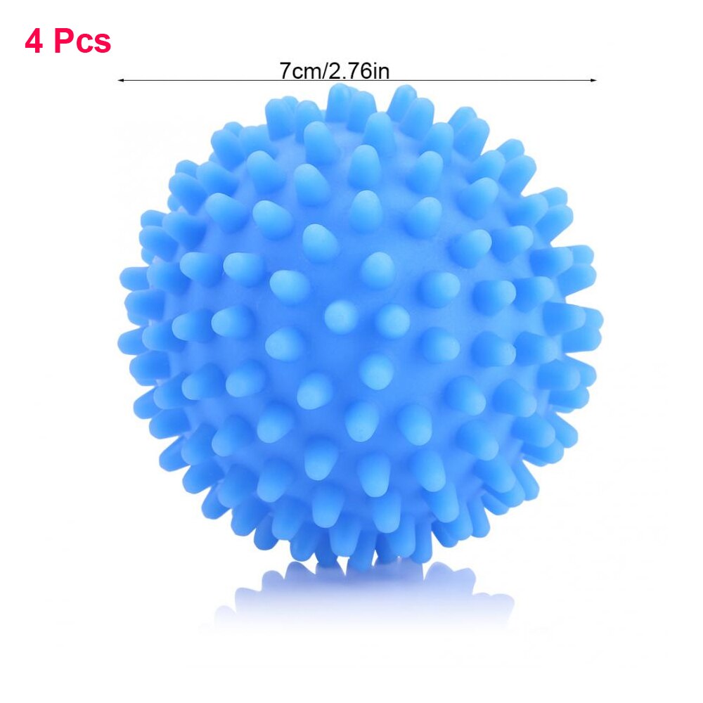 4Pcs Laundry Ball PVC Dryer Balls Reusable Clean Tools Laundry Drying Fabric Softener Ball Dry Washing Accessories: Blue