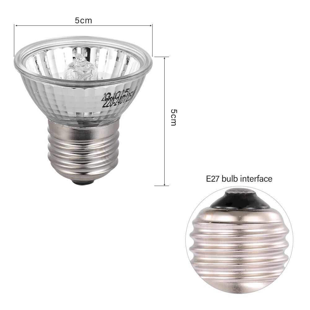 25W Reptile Lamp Bulb Turtle Basking UV Light Bulbs UVA UVB Heating