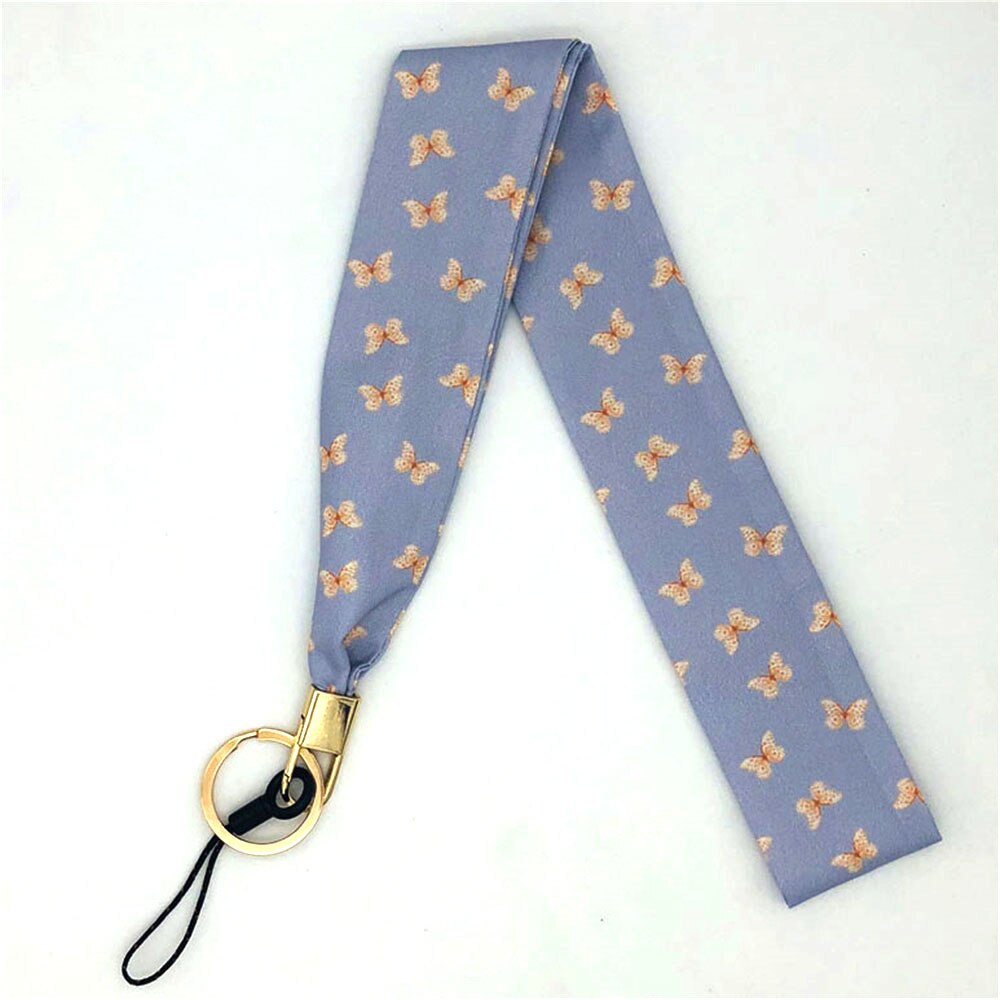 Butterfly Wide Neck Strap Lanyards For keys ID Card Gym Mobile Phone Straps USB badge holder DIY Hang Rope Lariat Lanyard