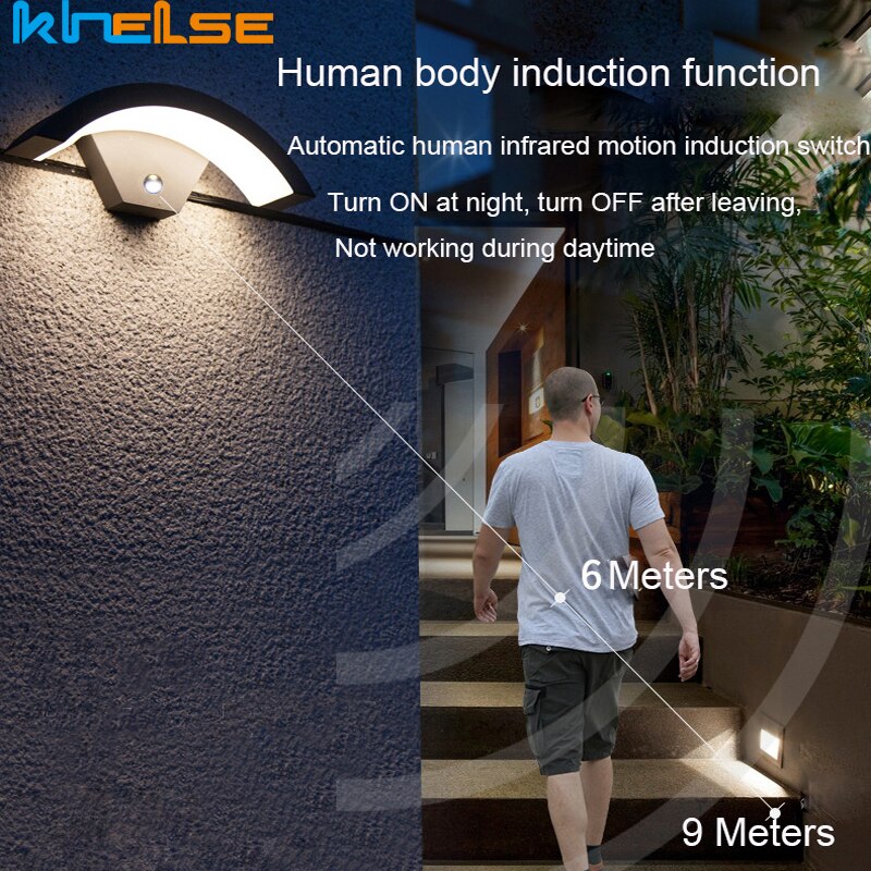 Moden Waterdichte Led Veranda Blaker Wandlampen Outdoor IP65 Motion Sensor Lamp Landschap Spotlight Balkon Gang Tuin Decor