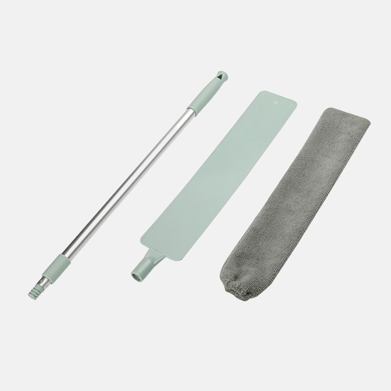 Dust-removing Brush Retractable Flat Dust-removing Dust Brush Removable and Washable Hood Head Wet and Dry Gap Long Handle: 1