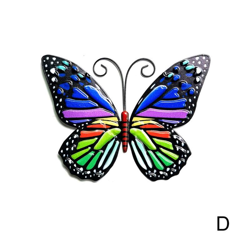 3D Metal Butterfly Decor Inspirational Wall Sculpture Hanging Indoor Outdoor For Home Garden Bedroom House Stereo Butterflies: Blue