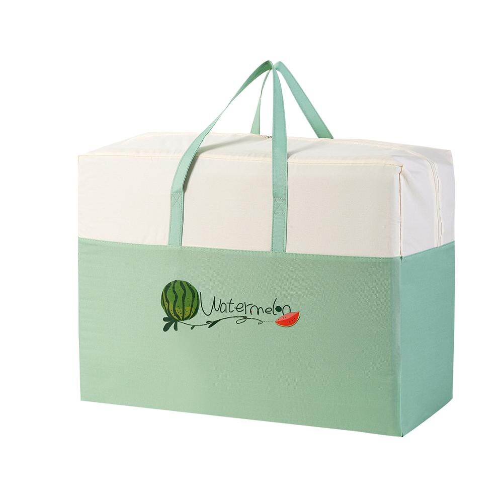 Sac de rangement pour vêtements couverture, sac de rangement pour vêtements couverture, boîte de rangement pour vêtements couette oreiller sacs de rangement pour bagages de voyage housse anti-poussière 1pc: green / L