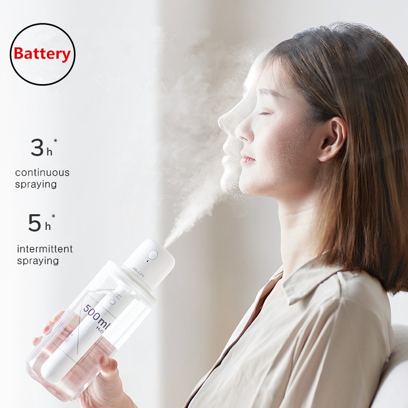 Humidificateur d'air ultrasonique portable blanc avec batterie 1100 mah, usb, diffuseur d'aromathérapie, sans fil