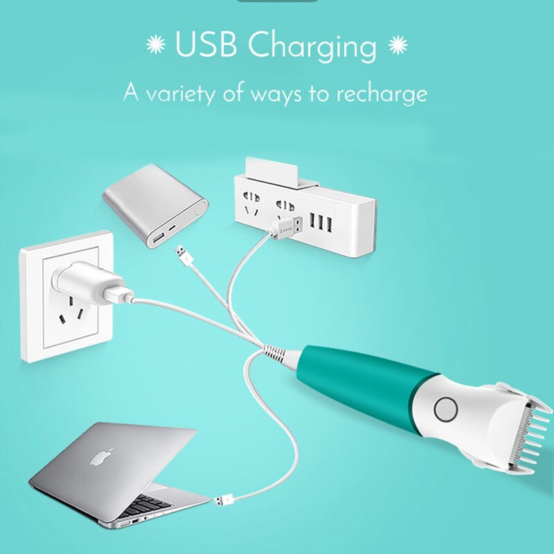 Baby Kids Hair Clipper Electric Hair Trimmer With 3 Guide Combs Echargeable Waterproof Cordless Haircut Kit For Infants