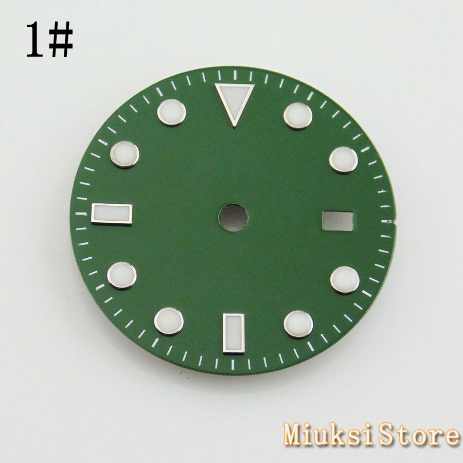 28.5mm sterile dial luminous watch dial fit ETA 2836 2824 Mingzhu DG2813/3804 Miyota 8205/8215/821A movement: 1