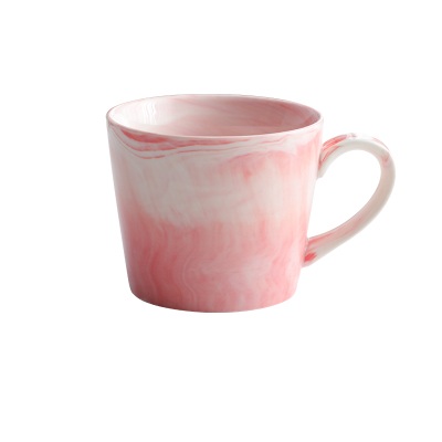 Pintado a mano del Monograma de Oro Natural De Mármol Señor y La Señora Del Té taza de Leche Taza Creativa Taza de Café de Porcelana Del Aniversario de Boda: Pink