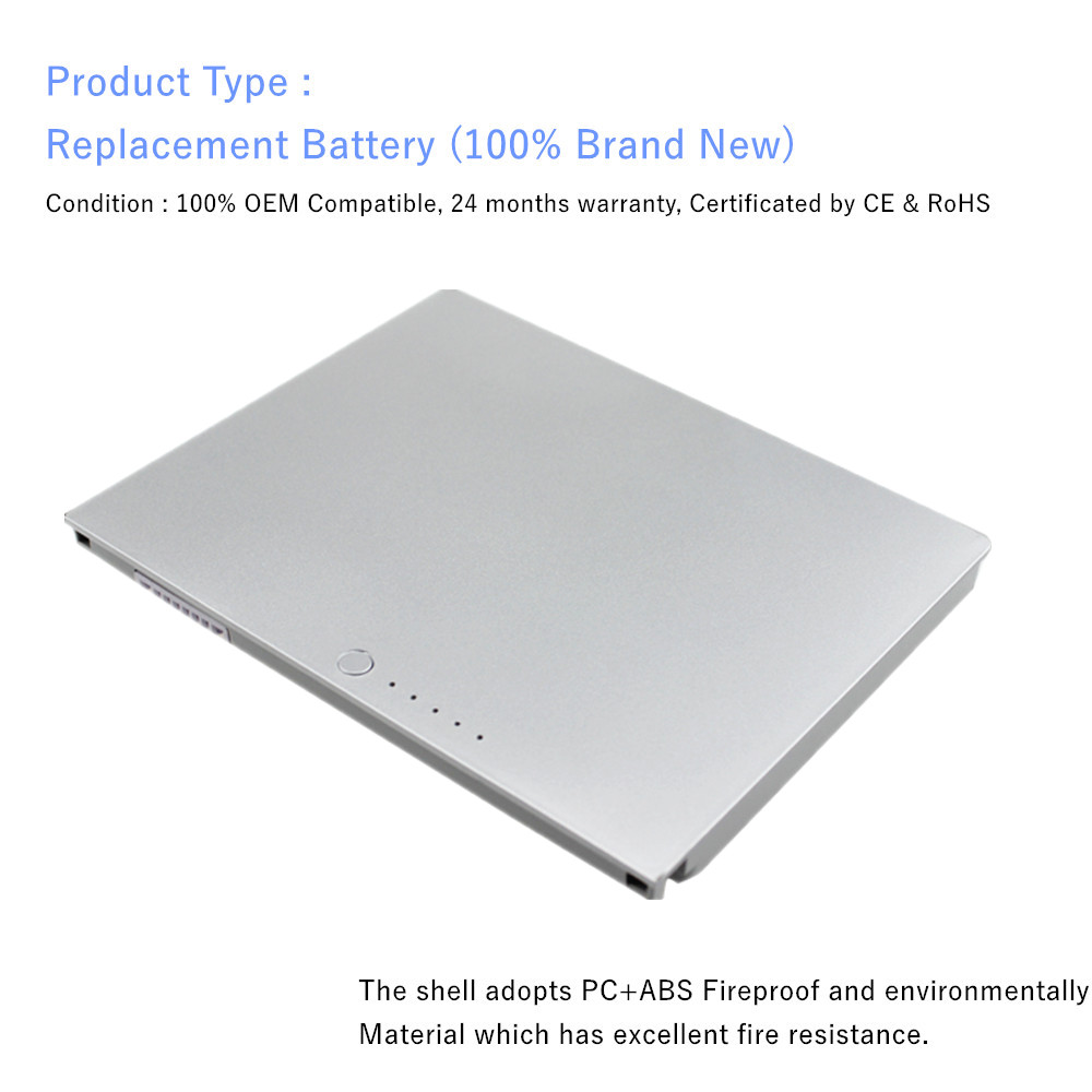 5200mAh Laptop battery For Apple MacBook Pro 15" A1150 A1211 A1226 A1260 MA463 MA464 MA600 MA601 MA609 MA610 A1175 MA348
