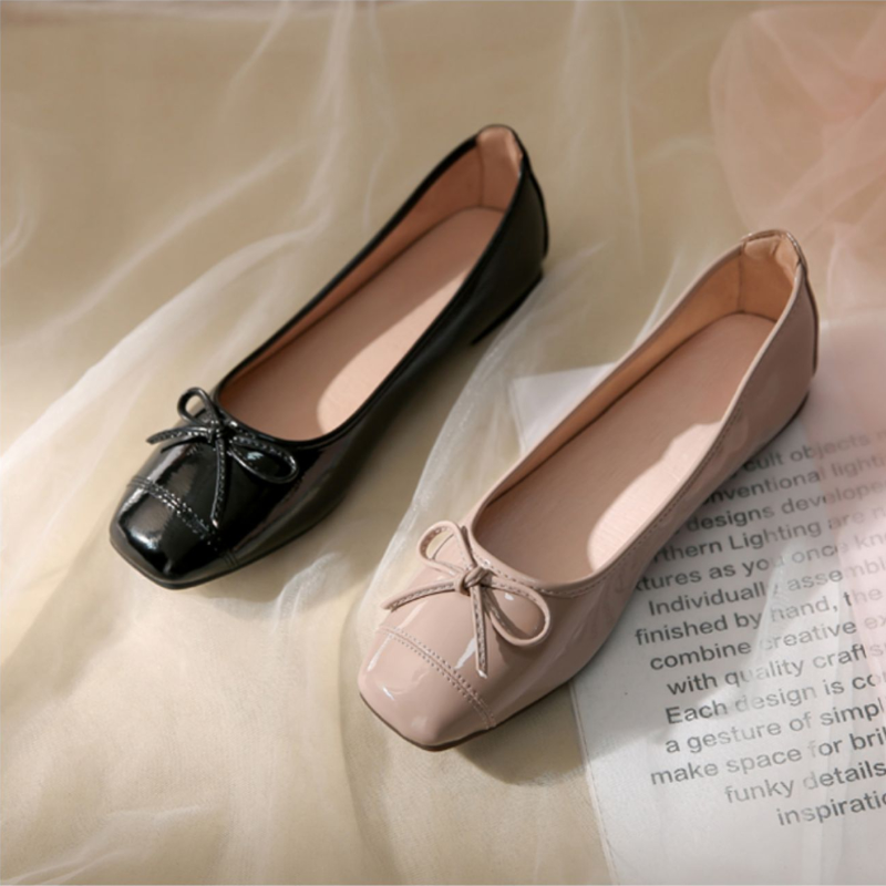 Scarpe basse donna ballerine punta tonda papillon scontrino in poi ballerine mocassini pigri mocassini scarpe casuale da donna 2024