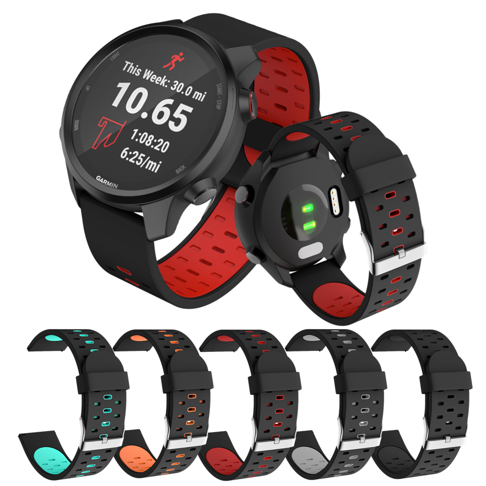 Correa de silicona para relojes Garmin Forerunner, repuesto de correa deportiva de 20mm para relojes Garmin Forerunner 245 245M 645 Vivoactive 3 Venu, pulsera inteligente de silicona