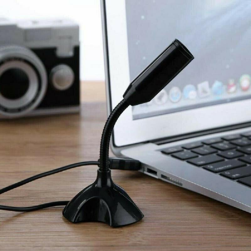 Mini Adjustable Microphone USB Laptop Microphone Mini Studio Speech Microphone Stand Mic With Holder For Desktop PC