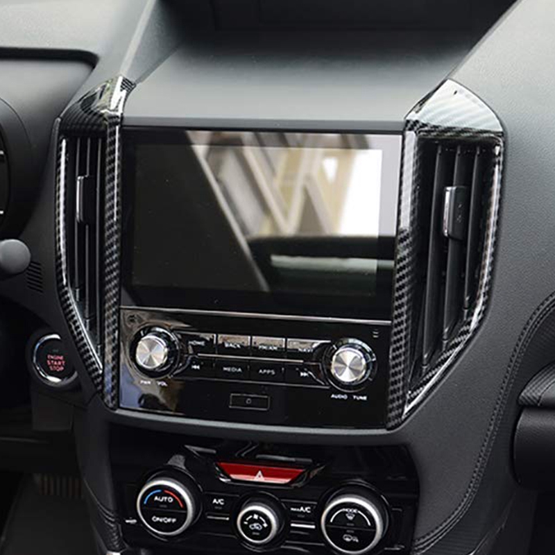 Schwarz ABS Kohlenstoff Faser Farbe Auto Center Klimaanlage Auslauf entlüften trimmen Abdeckung für Subaru Crosstrek XV SUV 2-Pc