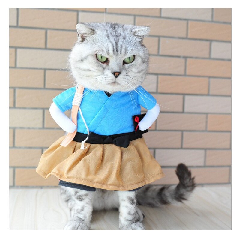 Funny Cat Costume Uniform Suit Cat Clothes Costume Puppy Clothes Dressing Up Suit Party Clothing For Cat Cosplay Clothes