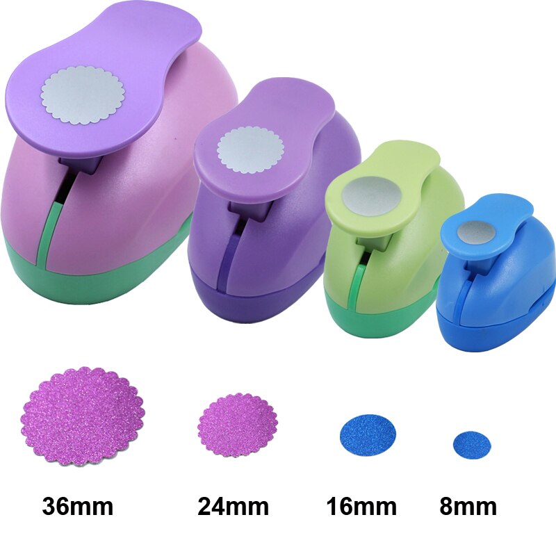 4pcs Handmade Crafts Heart Circle Star Scrapbooking Tool Paper Punch Photo Gallery decoration DIY Card Punches Embossing: Wave and Circle