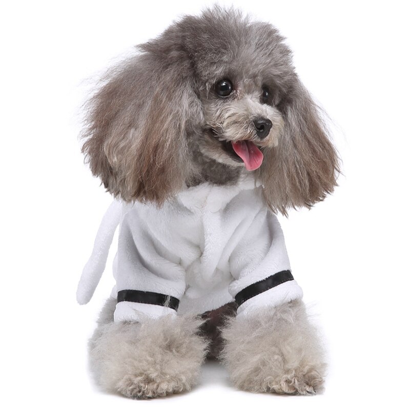 Miękkie szybkie suszenie Pet piżama zagęszczony luksusowy miękki bawełniany szlafrok z kapturem Super chłonny do kąpania psa ręcznik Pet Nightwear
